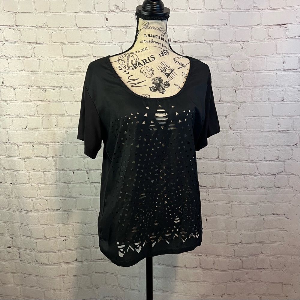 Cruel Laser Cut Blouse Black size medium